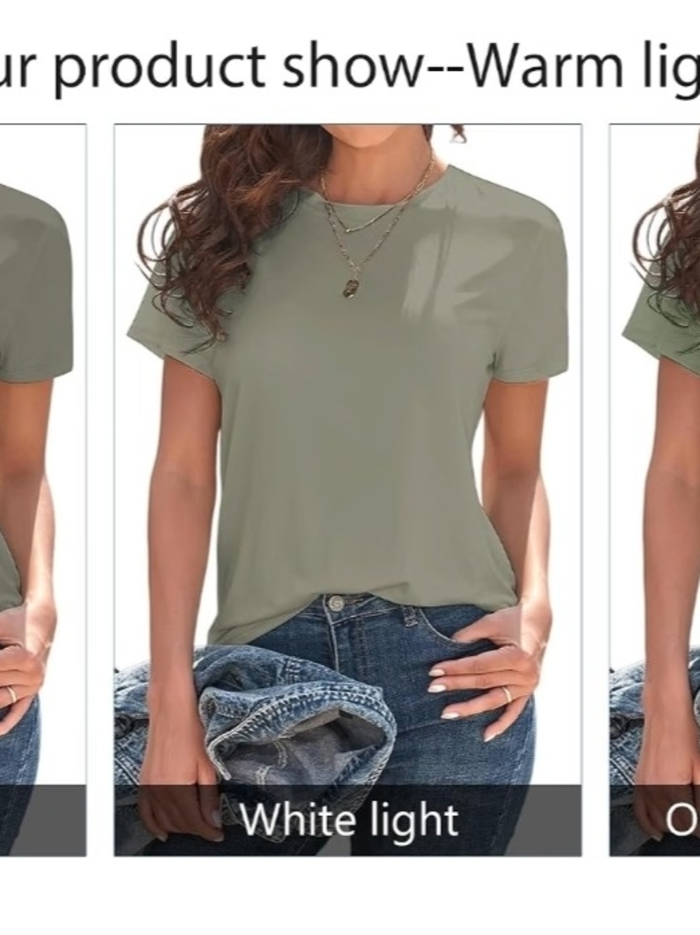 KevaMolly Basic T Shirts for Women Light Olive Green